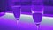 Close-up of two glasses of sparkling champagne, romantic date