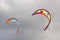 Close up of two kites in the sky