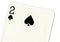 Close up of a two of spades playing card.