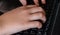 Close-up of typing female hands on keyboard