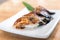 Close up of Unagi Sushi Set Japan eel. Japan food concept in Japanese food restaurant