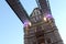 Close Up Underneath of London Tower Bridge at Twilight England UK