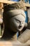 Close up of unfinished clay idol of Goddess Durga