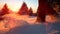 CLOSE UP: Unrecognizable female tourist treads the deep powder snow at sunrise.