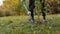 Close-up unrecognizable male eco activist volunteer of social project in support nature planting tree burying young