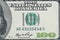 Close up on US dollar banknotes. U.S. Federal reserve system on US Dollar banknotes. Shooting by 1:1 Macro lense. I