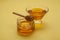 close up variety honey bowls. High quality photo