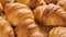 Close up of various croissant pastries