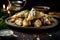 close-up of vegan samosas on a simple white plate