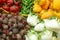 Close up of vegetables on market stand