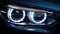 Close up of vehicle headlights showing detailed view for enhanced search relevance