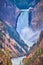 Close up veiw of Lower Yellowstone Falls at Yellowstone National Park, Wyoming, USA