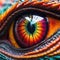 Close-up of a Vibrant Dragon Eye: An elaborate macro shot