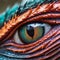 Close-up of a Vibrant Dragon Eye: An elaborate macro shot