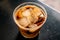 Close-up Vietnamese iced coffee, Coffee. AI Generated