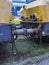 A Close up View of 2 Dutch Commuter Train Engines coupled together awaiting recycling at Amsterdam .