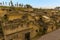 A close up view along the western side of the well preserved Roman settlement of Herculaneum, Italy