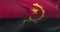 Close-up view of the Angola national flag waving in the wind