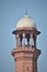 Close up view of badshahi mosque minar, dome, minaret, selective focus, emperor mosque