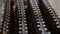 close-up view of bottles on conveyor belt, close-up, modern brewery, bottling workshop