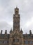 Close up view of bradford city hall in west yorkshire a victorian gothic revival sandstone building with statues and clock tower