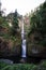 Close up view of the bridge at Multnomah Falls in the Oregon Columbia River Gorge. Daytime long exposure