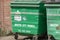 A close up view of the bristol ciry council bins