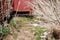 Close up view of broken barbed-wire fence seen at the boundary