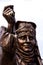 Close-up view on a bronze statue of a woman in Izmir Turkey - photography