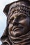 Close-up view on a bronze statue of a woman in Izmir Turkey - photography