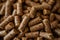 Close-Up View of Brown Pellet Texture Highlighting Sustainable Biomass Energy