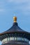 Close up view of the building in Temple of Heaven against blue sky, the landmark of Beijing, china