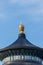 Close up view of the building in Temple of Heaven against blue sky, the landmark of Beijing, china