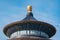 Close up view of the building in Temple of Heaven against blue sky, the landmark of Beijing, china