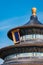 Close up view of the building in Temple of Heaven against blue sky, the landmark of Beijing, china