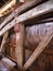 Close Up View of the Burr Arch Truss of a Restored Old 1844 Covered Bridge