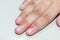 Close up view of Child`s Fingers and Finger Nails