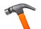 Close Up View Classsic Claw Hammer With Red Handle And Black Painted Head Isolated