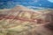 Close up view of the colorful striations of different time periods at Painted Hills in Oregon