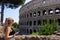 Close up view of Colosseum, Coliseum or Flavian Amphitheatre