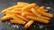 Close-Up View of Crispy Crinkle Cut French Fries AI Generated