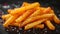 Close-Up View of Crispy Crinkle Cut French Fries AI Generated