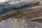 Close-up view of different layers of volcanic ashes at La Tarta, Teide National Park, Tenerife, Spain