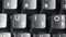 Close up view of English letters of laptop computer or notebook keyboard keys