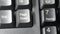 Close up view of English letters of laptop computer or notebook keyboard keys