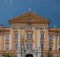 A close up view of the entrance to the Melk Abbey in Upper Austria along the Danube River showing Baroque Architecture