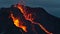 Close-up view of erupting volcano in Geldingadalir valley near Fagradalsfjall mountain, GrindavÃ­k, Reykjanes, Iceland.