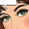 Close up view eyes woman pop art retro vector