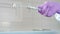 Close-up view of female assistant holding syringe with dental anesthetic. Medicine, dentist, and health care concept