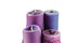 Close up view of four purple thick candles. Romantic concept